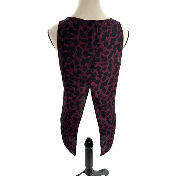 Express Womens Size S Sleeveless Tank Top Purple Black Animal Print Blouse - Picture 4 of 6